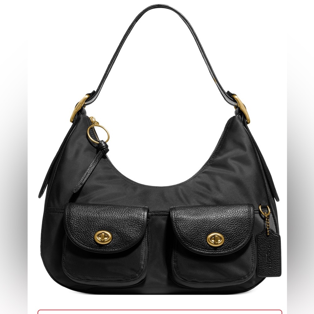 Coach Nylon Vintage Rose Print Interior Hobo